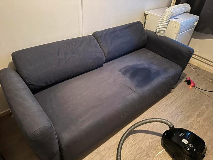 Slaapbank, Huis en Inrichting, Slaapkamer | Slaapbanken, Gebruikt, Overige maten, Eenpersoons, Blauw, Ophalen