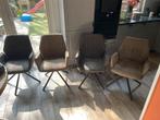 4x Eetkamerstoel met draaifunctie (LET OP: 1 STOEL KAPOT!), Ophalen, Gebruikt, Vier