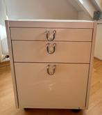 Ladenblok bureau wit vintage Ikea, Ophalen, Met wielen, Gebruikt