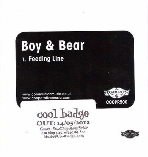 Boy & Bear - Feeding Line (PROMO), Cd's en Dvd's, Cd Singles, Ophalen of Verzenden