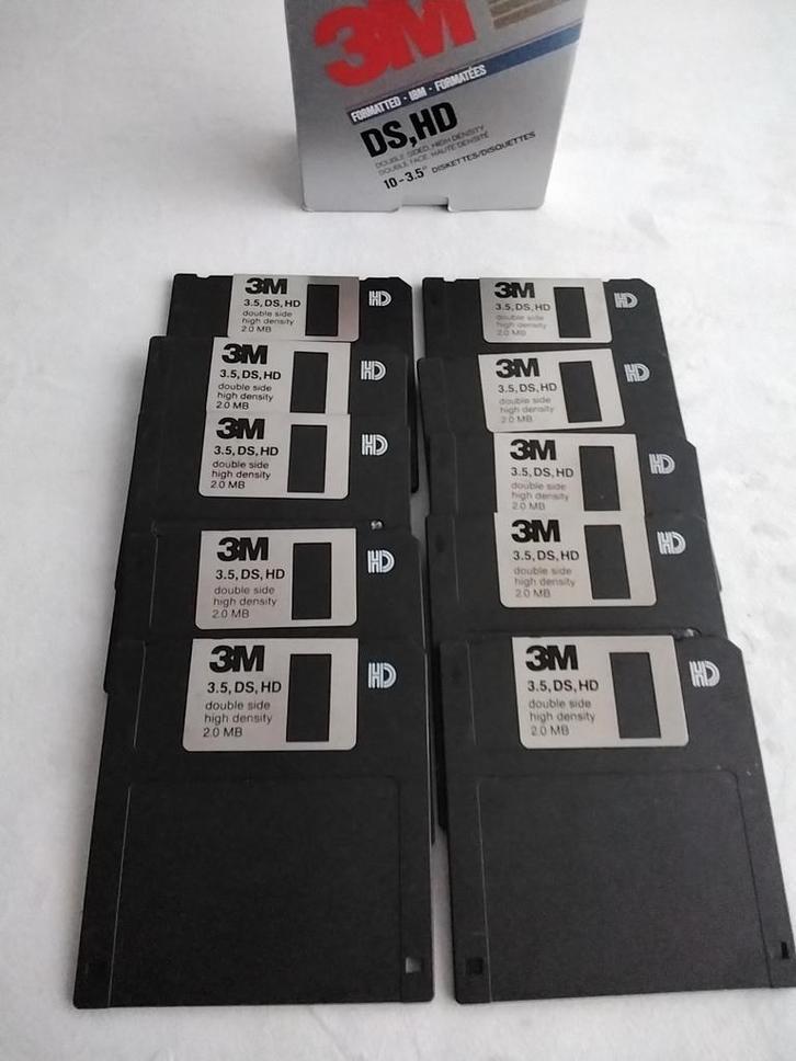 10 stuks 1.44mb diskettes met doosje, Computers en Software, Vintage Computers, Ophalen of Verzenden