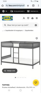Bruin Stapelbed, Ophalen, 90 cm, Tweepersoons, Zo goed als nieuw
