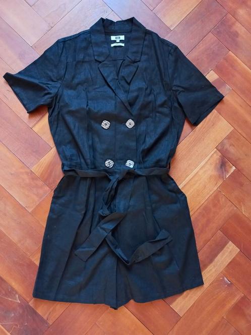 Mexx linnen jumpsuit kort mt. L, Kleding | Dames, Jumpsuits, Zo goed als nieuw, Zwart, Ophalen of Verzenden