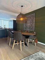Ovale eettafel met visgraat motief lang 250 breed 115, Huis en Inrichting, Ophalen, Eikenhout, 100 tot 150 cm, Zo goed als nieuw