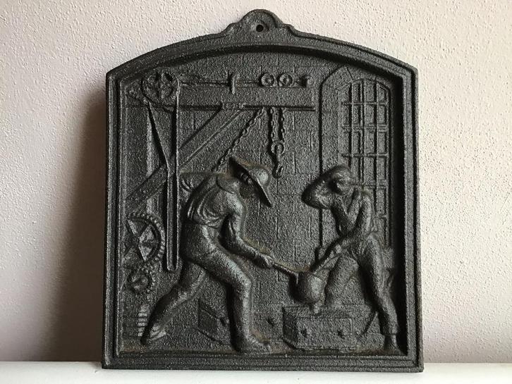 Gietijzeren plaquette 15x13,5 cm, Antiek en Kunst, Curiosa en Brocante, Ophalen of Verzenden