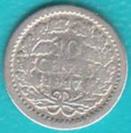 Nederland 10 cent 1917 Wilhelmina zilver, Sch. 896, Postzegels en Munten, Munten | Nederland, Zilver, Koningin Wilhelmina, 10 cent