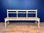 Schoolbank Mantran 183 X 39 X 91 cm natuurlijke look, 150 tot 200 cm, Nieuw, Ophalen of Verzenden, Rechte bank