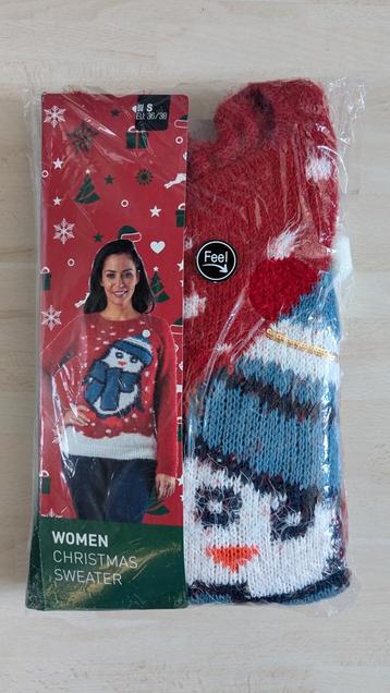 Nieuwe Kersttrui met sneeuwpop maat S beschikbaar voor biedingen