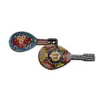 2x Vintage broche Micro mozaïek mandoline, Sieraden, Tassen en Uiterlijk, Overige materialen, 4 tot 7 cm, Overige kleuren, Ophalen of Verzenden