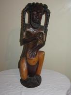Traditionele Afrikaanse kunst, Houten beeld, Man met trom., Ophalen of Verzenden