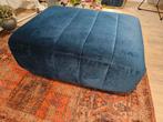 Homestock poef hocker blauw velvel, Huis en Inrichting, Rechthoekig, Stof, Zo goed als nieuw, 50 tot 75 cm