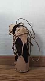 Vintage Waterfles met Lederen Houder, Ophalen of Verzenden
