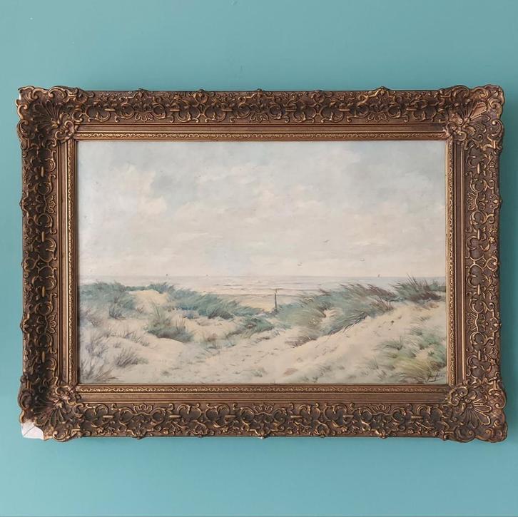 Duinen aan zee achter Noordwijkerhout - Jan Jans - olieverf, Antiek en Kunst, Kunst | Schilderijen | Klassiek, Ophalen