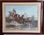 Koets met paarden - Harris, J 1811-1865 "Le Passage du Gué", Antiek en Kunst, Ophalen