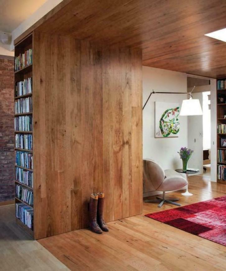 EIKEN WAND BEKLEDING, GEROOKT GEBORSTELD EN NATUREL GEOLIED, Huis en Inrichting, Stoffering | Behang, Ophalen of Verzenden