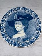 Delfts blauw bord - Rembrandt portret, Antiek en Kunst, Ophalen of Verzenden