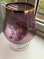 Mooie Bohemia stulp met roos tekening erin gegraveerd, Ophalen of Verzenden, Zo goed als nieuw, Minder dan 50 cm