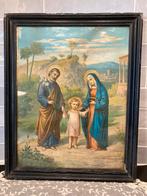 Oude prent Maria, Jozef, Jezus (280324), Antiek en Kunst, Antiek | Religie, Ophalen of Verzenden