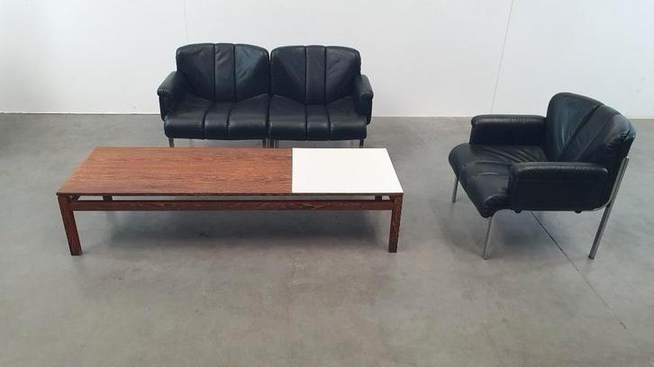 Girsberger leren Eurochairs, Hans Eichenberger 1970 vintage, Huis en Inrichting, Fauteuils, Gebruikt, Leer, Metaal, Minder dan 50 cm