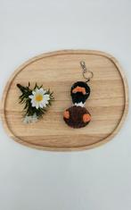 Gehaakte gekke eend sleutelhanger groen bruin handmade, Verzenden, Nieuw
