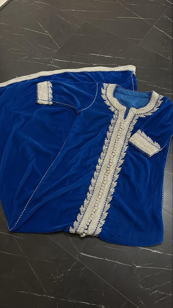 Blauwe Marokkaanse jurk - Maat XS, Kleding | Dames, Gelegenheidskleding, Zo goed als nieuw, Maat 34 (XS) of kleiner, Blauw, Ophalen