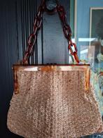 Vintage handtas met lucite sluiting., Verzenden, Rood, Handtas