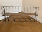 Zwarte industriele houten wandkapstok, Huis en Inrichting, Woonaccessoires | Kapstokken, Wandkapstok, Gebruikt, Ophalen of Verzenden