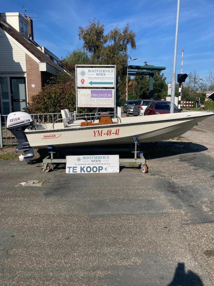 Boston Whaler 15ft Sport bj.1987, Watersport en Boten, Vis- en Consoleboten, Gebruikt, 30 tot 50 pk, 3 tot 6 meter, Benzine, Buitenboordmotor