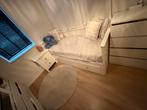 Ikea Hemnes bed uitschuifbed + nachtkastje, Ophalen, Wit, Zo goed als nieuw, Minder dan 10 m²