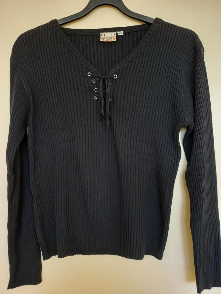 Zwarte trui maat XL , 44-46, met lange mouwen, V-hals met, Kleding | Dames, Truien en Vesten, Nieuw, Maat 46/48 (XL) of groter