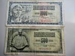 Joegoslavië 2 biljetten 500 - 1000 dinara, Verzenden, Joegoslavië