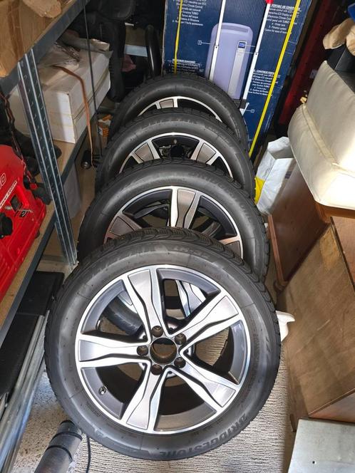 4 Mercedes C  velgen alu + Bridgestone Blizzak winterbanden., Auto-onderdelen, Banden en Velgen, Winterbanden, 17 inch, 225 mm