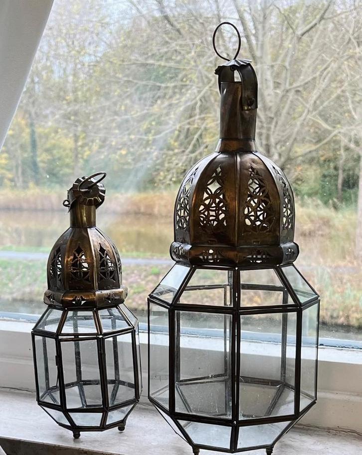 2 Oosterse messing lantaarns, Antiek en Kunst, Antiek | Woonaccessoires, Ophalen