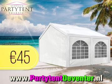 Feestje! Party tent tehuur 4x3 + evt statafels/ heaters etc. beschikbaar voor biedingen