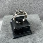 Gouden Ring | 18k* | 6g |witte+zwarte brilj |17,25 | 338044, Sieraden, Tassen en Uiterlijk, Gebruikt, Ophalen of Verzenden, 17 tot 18