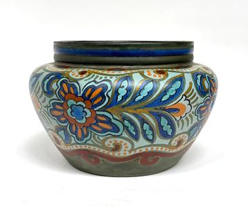 Cache pot decor Saba Platteelbakkerij Zuid-Holland ca.1920 beschikbaar voor biedingen