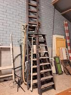 Partij oude ladders & schilderstrappen!, Ladder, Gebruikt, Opvouwbaar of Inschuifbaar, Ophalen