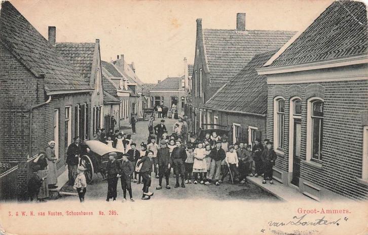 JL766 Groot Ammers v Nooten Volk ca 1900, Verzamelen, Ansichtkaarten | Nederland, Gelopen, Zuid-Holland, Voor 1920, Verzenden