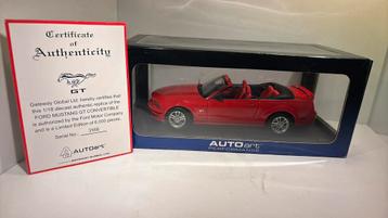 Ford mustang GT convertible red autoart 1.18 beschikbaar voor biedingen