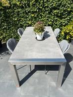 Tuintafel - Staal & Tegel, Ophalen, Gebruikt, Rechthoekig, Rvs