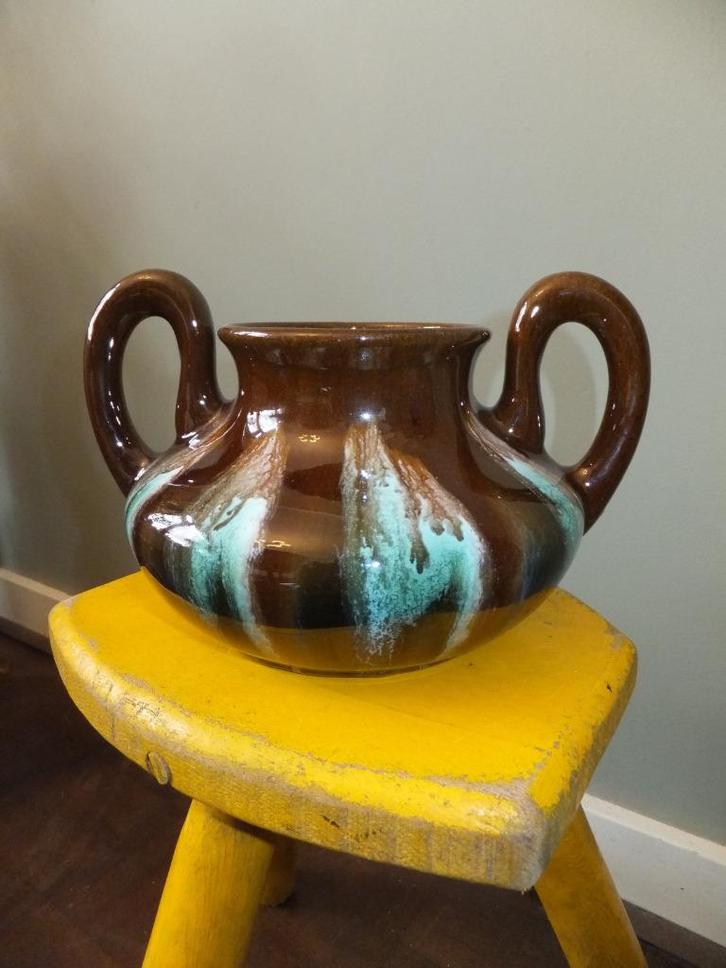 antieke vaas, art nouveau, mons belgium, fat lava, vintage, Antiek en Kunst, Curiosa en Brocante, Ophalen