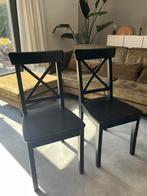 IKEA InGolf Tafelstoelen Set van 2 Zwart, Twee, Zo goed als nieuw, Hout, Zwart
