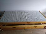 Bed met logeerbed en lades, 90 cm, Gebruikt, Eenpersoons, Bruin