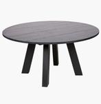 WOOOD Zwart Eiken Ronde Tafel - 150cm, Huis en Inrichting, Tafels | Eettafels, Ophalen, Gebruikt, 150 tot 200 cm, Vijf personen of meer