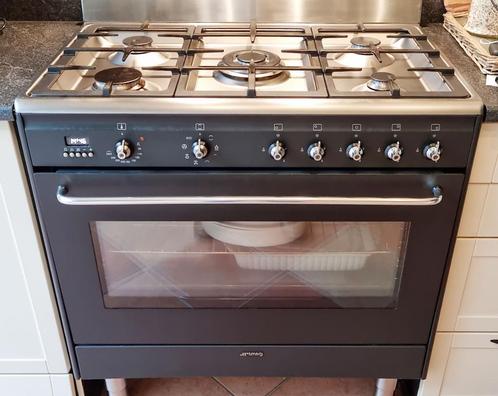 SMEG 90cm 5 pits gasfornuis met electrische oven, Witgoed en Apparatuur, Fornuizen, Gebruikt, Vrijstaand, Gas, 5 kookzones of meer