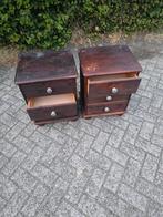 Te koop  2  mooie laden nacht kastjes, Ophalen, 55 tot 70 cm, Hout, 65 cm of meer