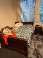 Compleet 2-persoonsbed 180x200 + nachtkastjes, Ophalen, Verstelbaar, Bruin, Tweepersoons