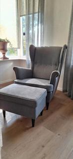Ikea Fauteuil Strandmon +voetenbak+linnen Sttandmon hoes., Huis en Inrichting, Fauteuils, Ophalen of Verzenden, Gebruikt, 75 tot 100 cm
