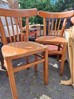 Retro houten stoelen, Huis en Inrichting, Twee, Gebruikt, Bruin, Ophalen