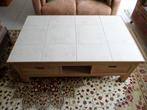 Stevige Eiken Salontafel met Plavuizen Tegels, Huis en Inrichting, Tafels | Salontafels, Ophalen, 50 tot 100 cm, Eikenhout, 50 tot 100 cm